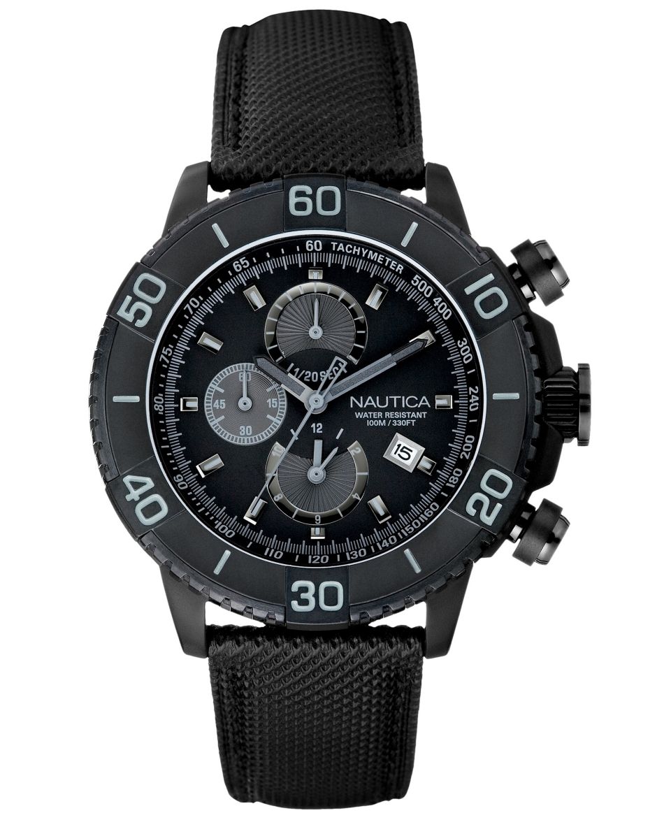 Nautica Watch, Mens Chronograph NST 500 Black Polyurethane Strap N20062G   Watches   Jewelry & Watches