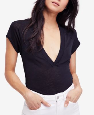 plunging v neck shirt