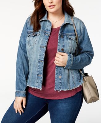 lucky brand frayed hem denim jacket