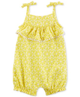 yellow romper baby