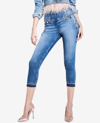 GUESS High-Rise Curvy-Fit Capri Jeans 