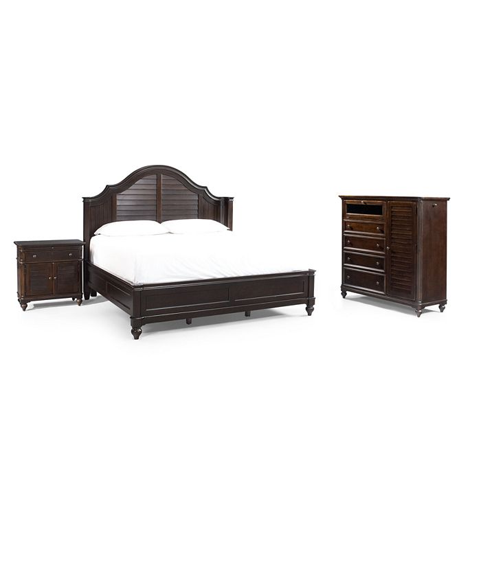 Furniture Paula Deen Bedroom Furniture Steel Magnolia Tobacco Finish California King 3 Piece Set Bed Chest And Nightstand Reviews Furniture Macy S