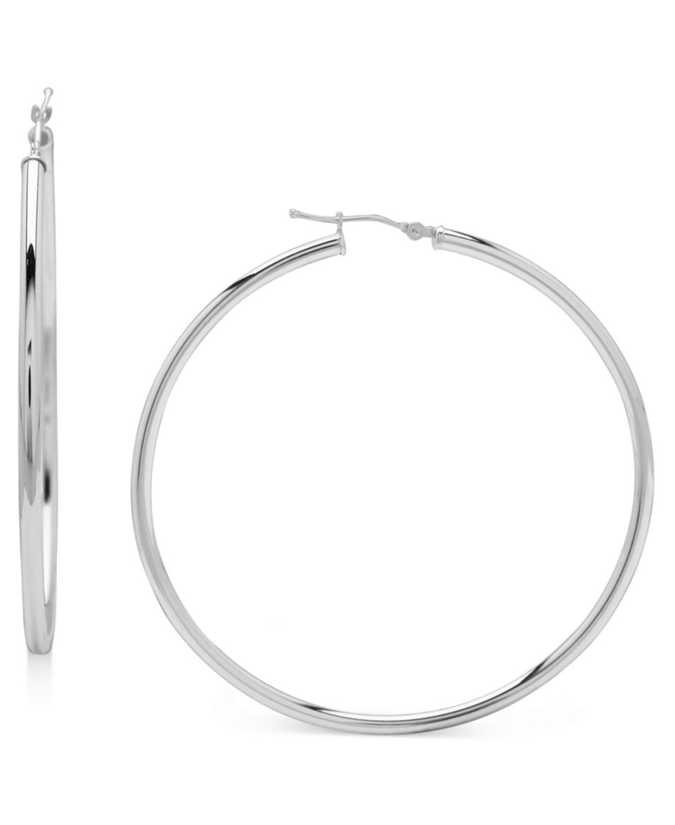 14k White Gold Earrings, Hoop   Earrings   Jewelry & Watches