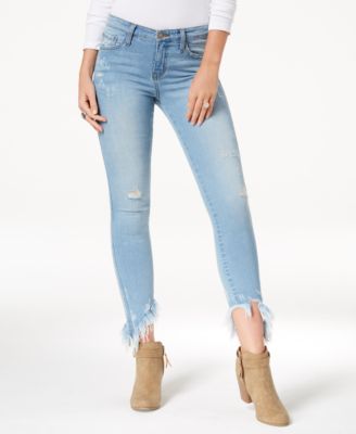 torn hem jeans