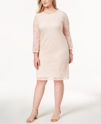 lace bell sleeve sheath dress