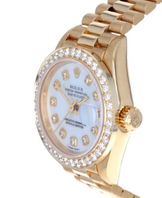 18k gold rolex womens watch