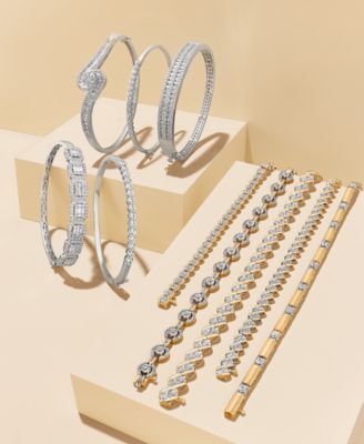 Macy's 14k White Gold Bracelet, Diamond 