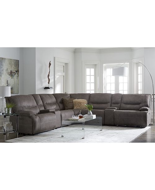 Furniture Felyx Fabric Power Reclining Sectional Sofa Collection With Power Headrests Console And Usb Power Outlet Reviews Furniture Macy S