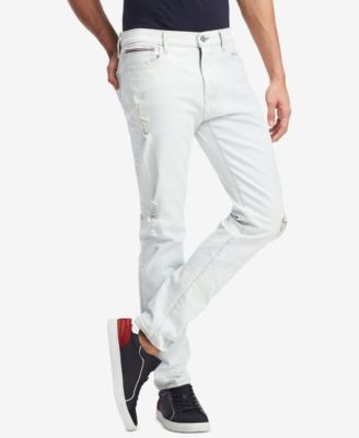 bleached indigo jeans