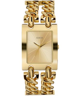 Guess Women S Gold Tone Stainless Steel Chain Bracelet Watch 36mm Reviews Macy S
