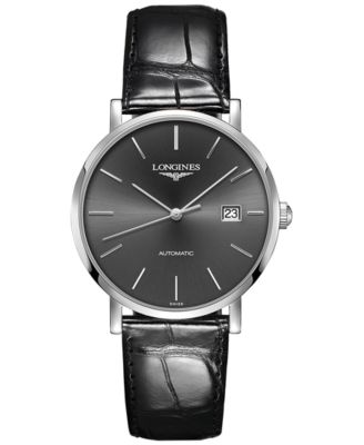 mens black leather watches