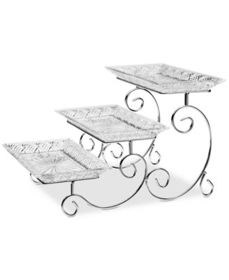 Трехъярусная сервировочная подставка Godinger Dublin Crystal