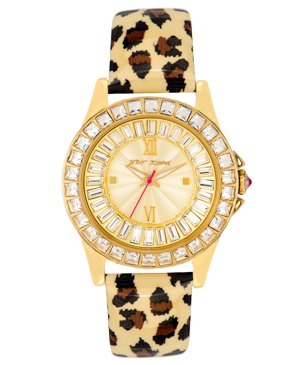 Betsey Johnson Watch, Womens Leopard Print Patent Leather Strap BJ00004 02   Watches   Jewelry & Watches