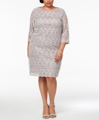 Jessica Howard Plus Size Sequined Lace 