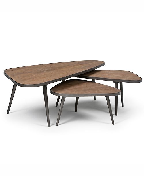 Furniture Closeout Aubrey 3 Pc Nesting Coffee Table Set Quick Ship Reviews Furniture Macy S