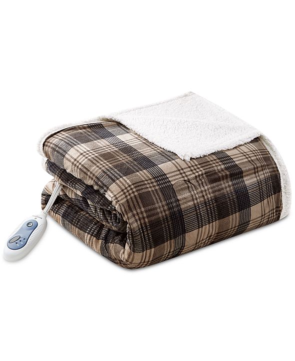 Woolrich Tasha Reversible Plaid Oversized FauxFur to Berber Electric