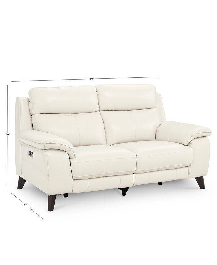 Furniture Milany 69" Leather Power Reclining Loveseat with Power