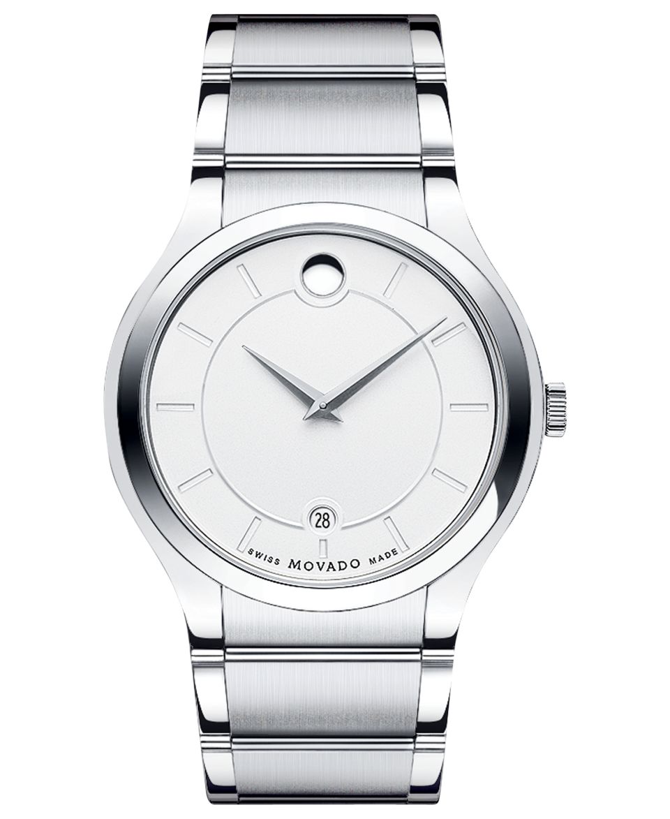 Movado Watch, Mens Swiss Quadro Stainless Steel Bracelet 38mm 0606479