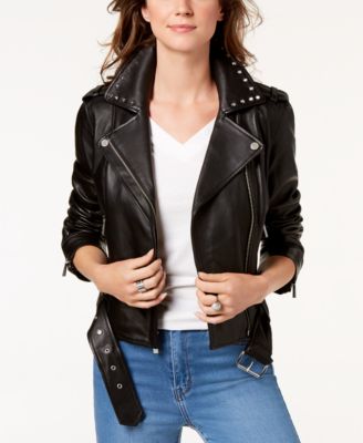 michael kors studded leather moto jacket