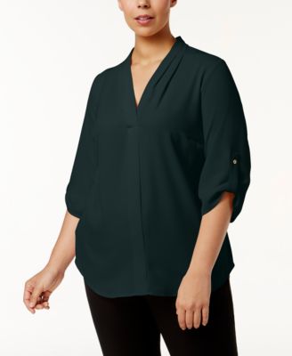 macy's dressy blouses plus size