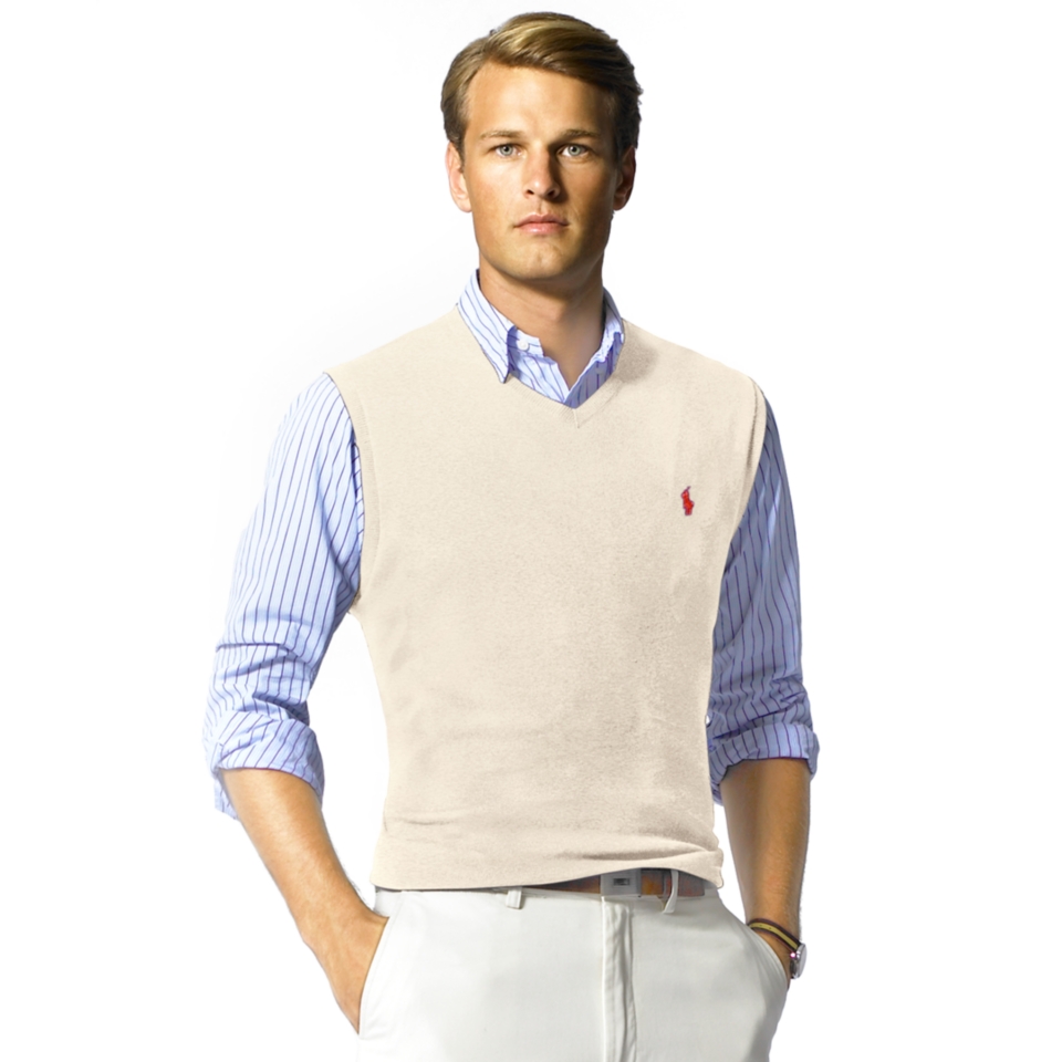 Polo Ralph Lauren Sweater Vest, Long Sleeve Classic Fit Button Down