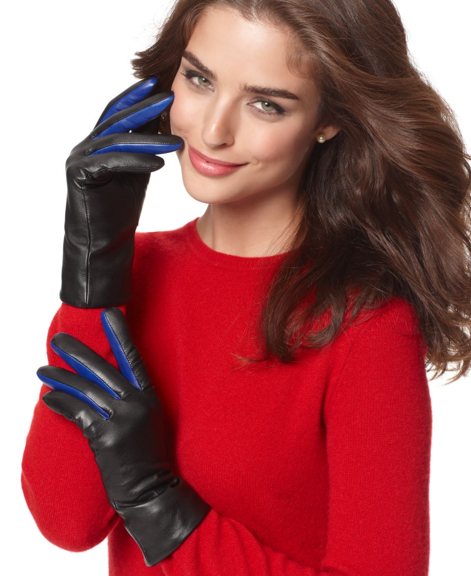 Charter Club Gloves, Colored Fourchette Leather Gloves