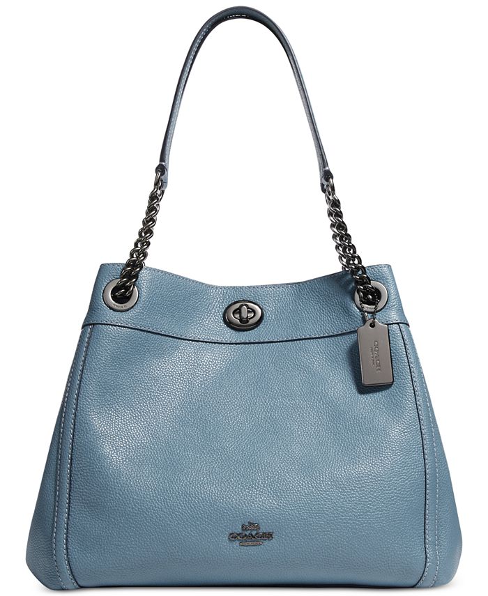 COACH Turnlock Edie Shoulder Bag in Pebble Leather & Reviews Handbags