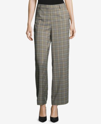 womens wide leg plaid pants