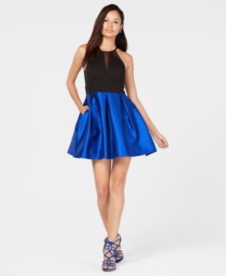 macy's blue homecoming dress