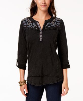 style & co embroidered top