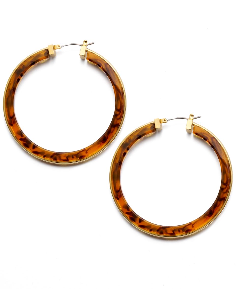 Lauren Ralph Lauren Earrings, 14k Gold Plated Tortoise Hoop Earrings