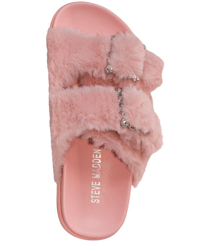 steve madden faux fur sandals
