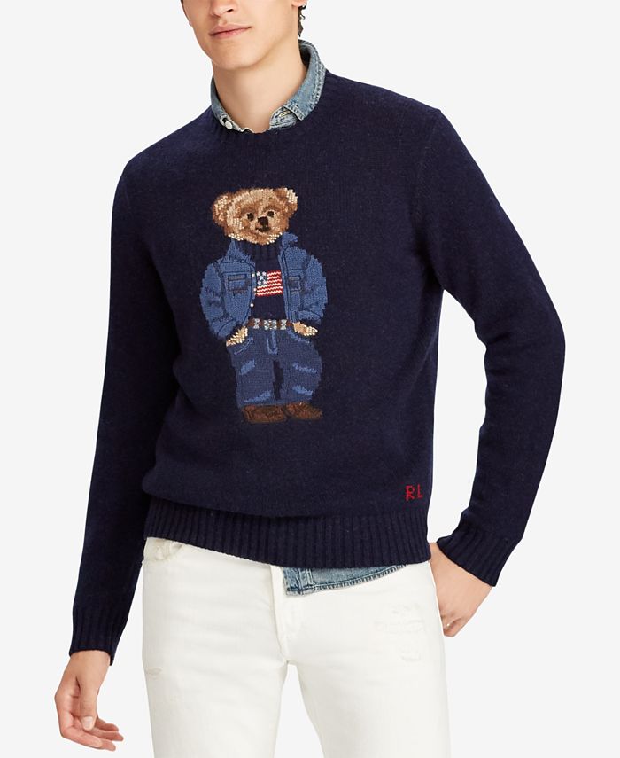 Polo Ralph Lauren Men's Polo Bear Classic Fit Wool Blend Sweater ...