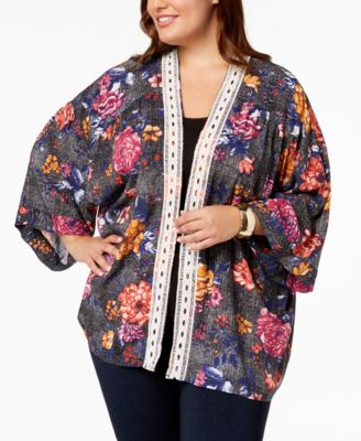 macys plus size kimono