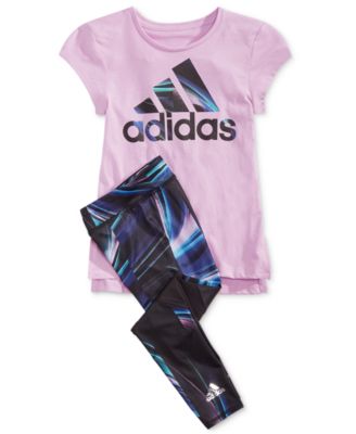 adidas Little Girls Logo-Print T-Shirt \u0026 Printed Leggings \u0026 Reviews - Sets  \u0026 Outfits - Kids - Macy's