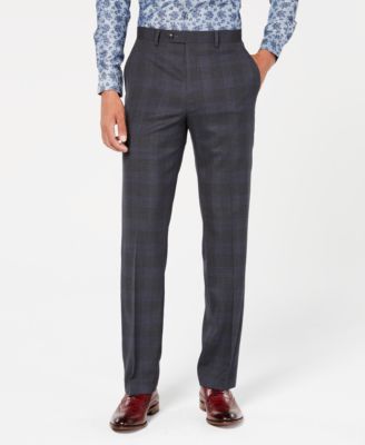 blue checkered dress pants