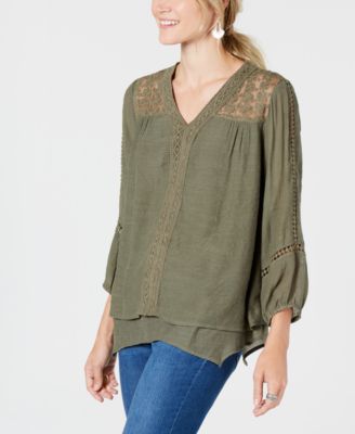 macy's style & co plus size tops