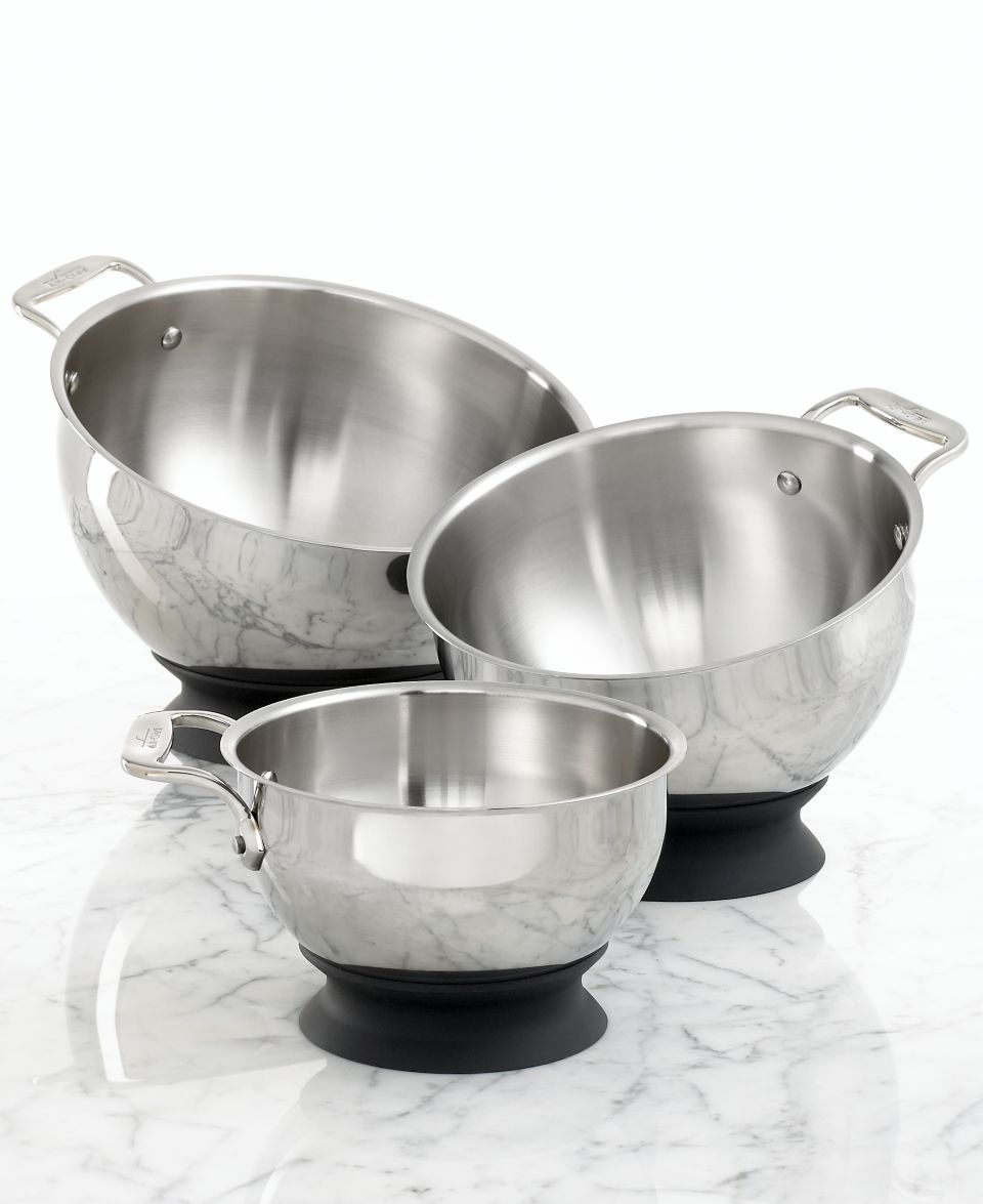All Clad Stainless Steel Mixing Bowls with Silicone Bases   Bakeware