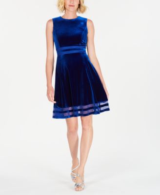 blue velvet calvin klein dress