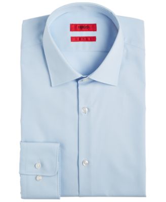 Slim-Fit Light Blue Solid Dress Shirt 