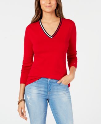 macys womens red sweaters