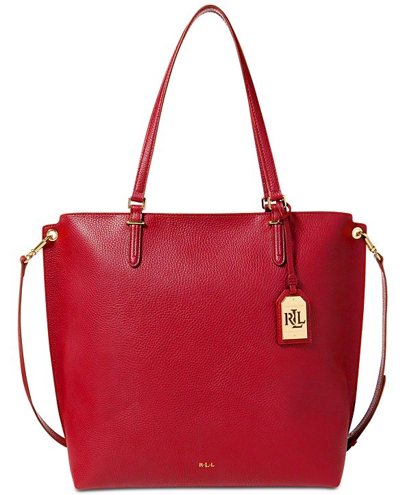 Lauren Ralph Lauren Faux-Leather Medium Abby Tote & Reviews - Handbags ...