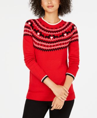 macys womens red sweaters