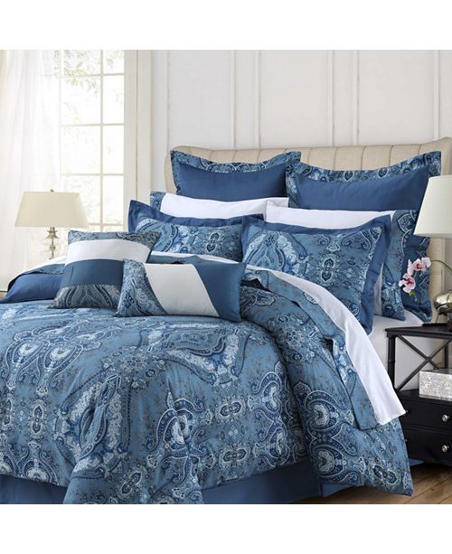 Tribeca Living Atlantis 12 Pc Cotton King Comforter Set Reviews Bed In A Bag Bed Bath Macy S