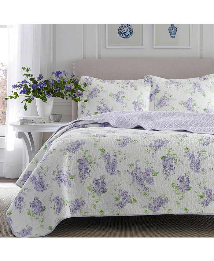 Laura Ashley King Keighley Pastel Purple Quilt Set Reviews Quilts Bedspreads Bed Bath Macy S