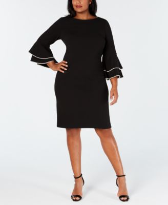 plus size dress with ruffle sleeves