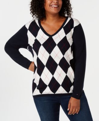 women's plus size argyle sweaters