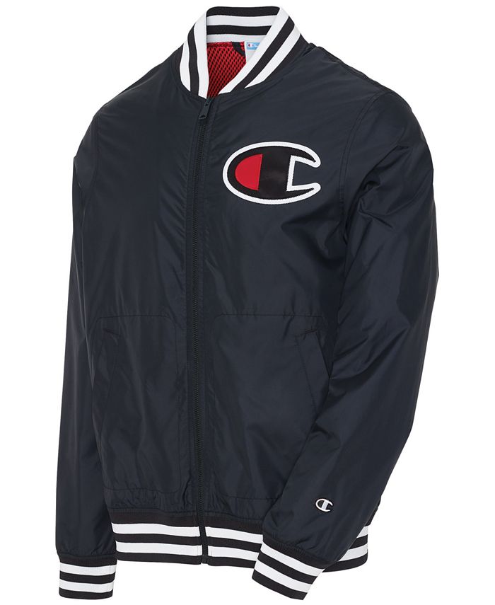 Champion Men's Satin Baseball Jacket & Reviews - Coats & Jackets - Men ...