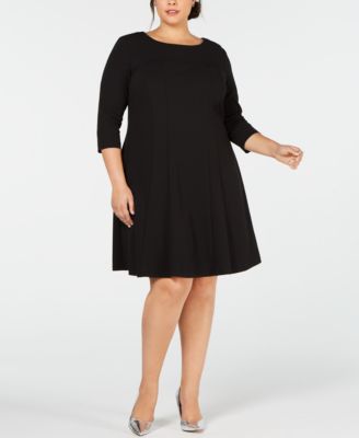 plus size fit and flare dress with sleeves