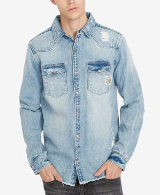 distressed jean shirt